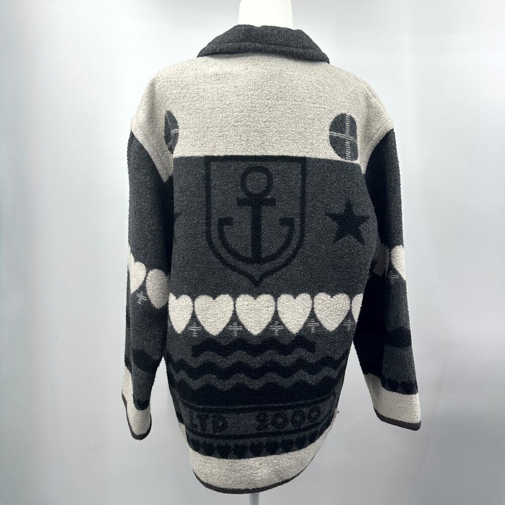 Vintage Y2K The Limited Wool Blend Coat Alpine Scandi Maritime Theme Size M - Picture 3 of 8